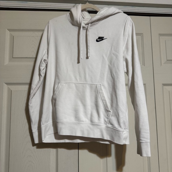 💗5 for $25💗 Nike White Hoodie with Black Logo - Picture 1 of 7